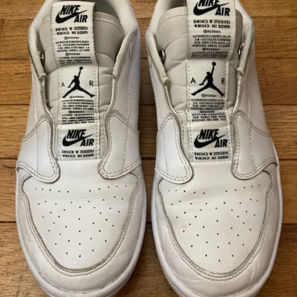 Nike Air Jordan 1 Retro Low Slip On White Black AV3918-100 Women 9 Shoes